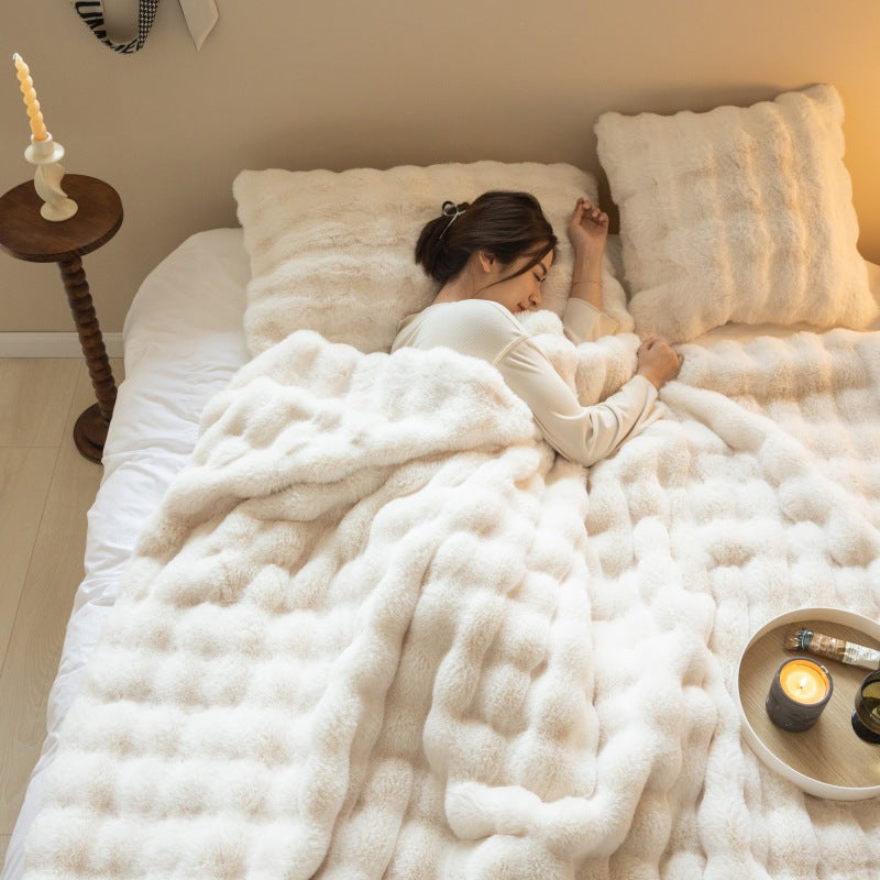 Luxury Double-Sided Faux Fur Throw Blanket