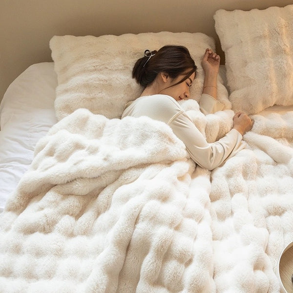 Luxury Double-Sided Faux Fur Throw Blanket