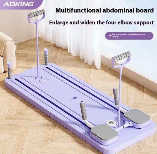 Multi-Functional Fitness Board with Automatic Rebound Ab Wheel