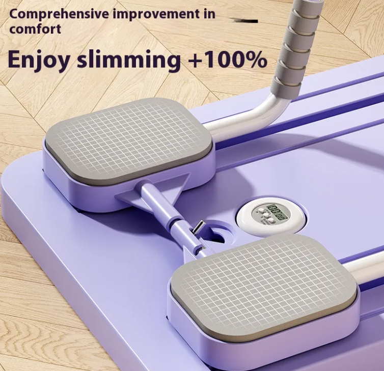 Multi-Functional Fitness Board with Automatic Rebound Ab Wheel