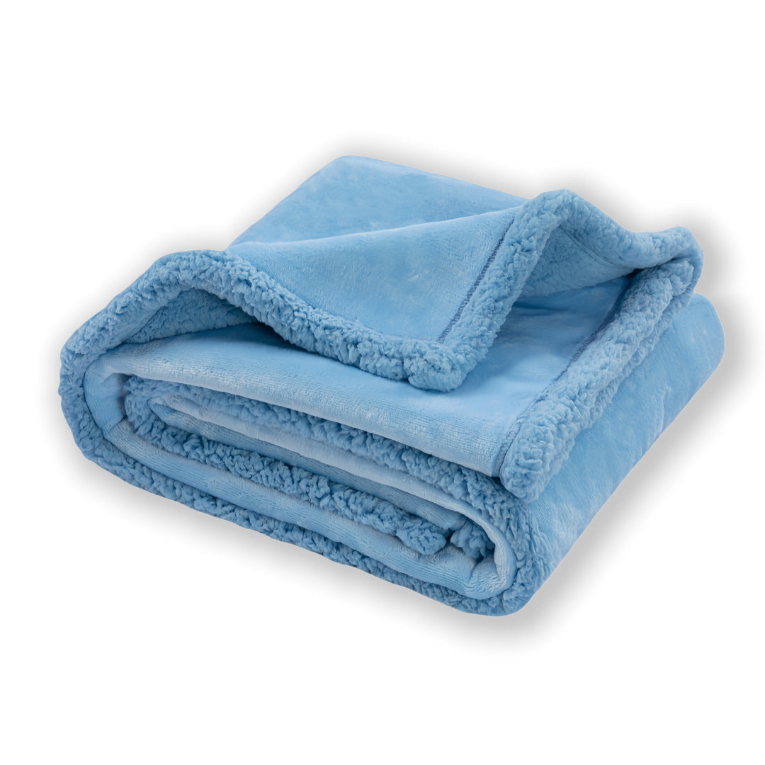 Waterproof Sherpa Fleece Blanket Pad, Thick Plush Blanket, Soft and Cozy Throw Blanket