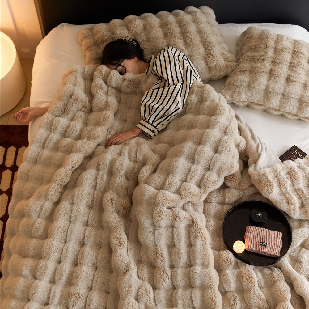 Luxury Double-Sided Faux Fur Throw Blanket